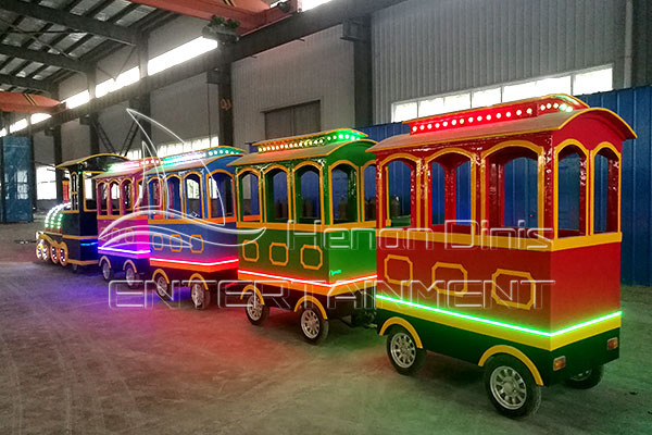 Indoor Vintage Trains Run in the Indoor Playground