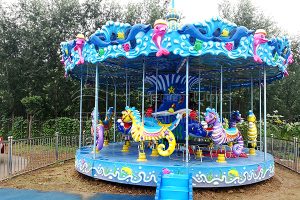 Ocean Themed Carousel Horse Rides for Kids Amusement Park
