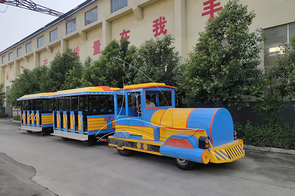 big tourist train ride with attractive colorful appearance for parks
