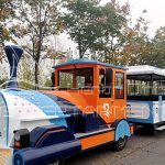 electric trackless train rides with colorful FRP appearance