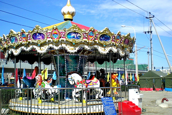 grand rotating horse whirligig