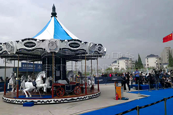 longines flying horse carousel with LED lights and decorations